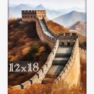 Black Framed Great Wall of China Scenic Print - Image 110