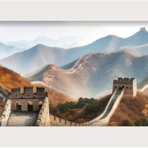 Black Framed Great Wall of China Scenic Print - Image 132