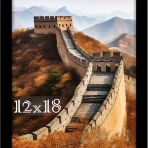 Black Framed Great Wall of China Scenic Print - Image 136