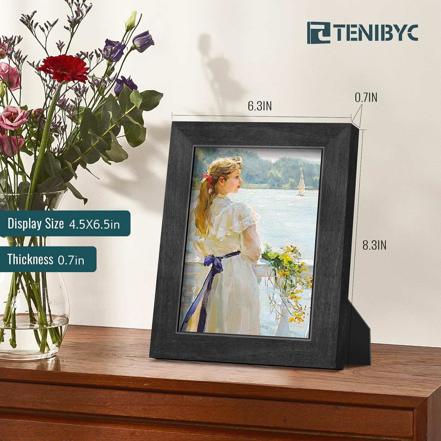Black Wood 5x7 Inch Picture Frame Set - Image 2