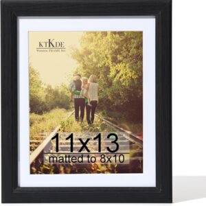 Black Wood Composite 8x10 Picture Frame with Mat and Tempered Glass - Image 104