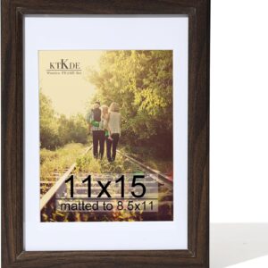 Black Wood Composite 8x10 Picture Frame with Mat and Tempered Glass - Image 12