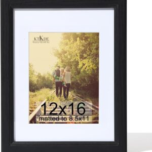 Black Wood Composite 8x10 Picture Frame with Mat and Tempered Glass - Image 20