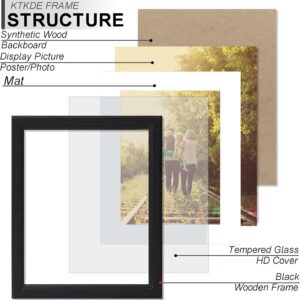 Black Wood Composite 8x10 Picture Frame with Mat and Tempered Glass - Image 3