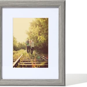 Black Wood Composite 8x10 Picture Frame with Mat and Tempered Glass - Image 36