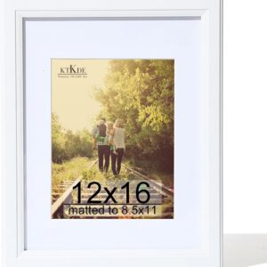Black Wood Composite 8x10 Picture Frame with Mat and Tempered Glass - Image 44