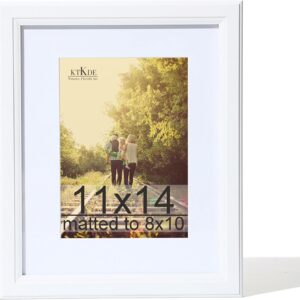 Black Wood Composite 8x10 Picture Frame with Mat and Tempered Glass - Image 45