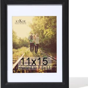 Black Wood Composite 8x10 Picture Frame with Mat and Tempered Glass - Image 46