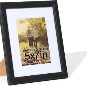 Black Wood Composite 8x10 Picture Frame with Mat and Tempered Glass - Image 61