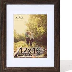 Black Wood Composite 8x10 Picture Frame with Mat and Tempered Glass - Image 64