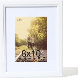 Black Wood Composite 8x10 Picture Frame with Mat and Tempered Glass - Image 66