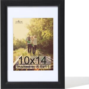 Black Wood Composite 8x10 Picture Frame with Mat and Tempered Glass - Image 76