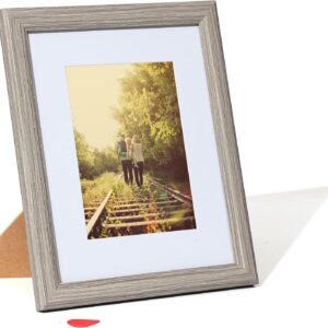 Black Wood Composite 8x10 Picture Frame with Mat and Tempered Glass - Image 77