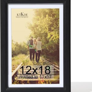 Black Wood Composite 8x10 Picture Frame with Mat and Tempered Glass - Image 79