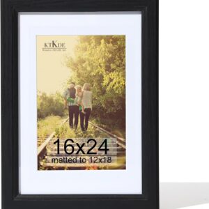 Black Wood Composite 8x10 Picture Frame with Mat and Tempered Glass - Image 88