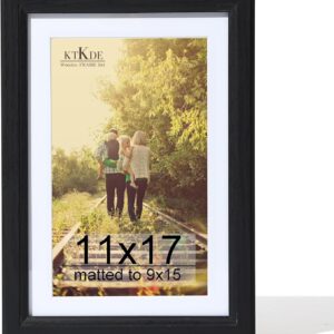 Black Wood Composite 8x10 Picture Frame with Mat and Tempered Glass - Image 97