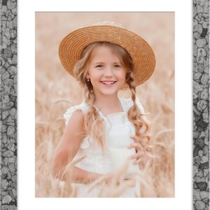 Distressed Brown Wood Picture Frame with Mat for Wall and Tabletop Display - Image 10