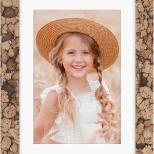 Distressed Brown Wood Picture Frame with Mat for Wall and Tabletop Display - Image 44