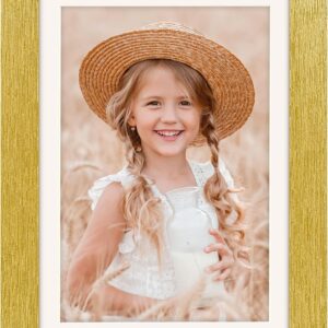 Distressed Brown Wood Picture Frame with Mat for Wall and Tabletop Display - Image 52