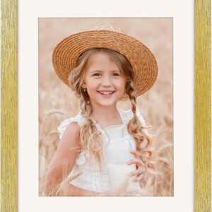 Distressed Brown Wood Picture Frame with Mat for Wall and Tabletop Display - Image 65