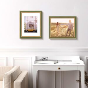 Alternative view of Green Gold Ornate Picture Frame for 11x14 Prints with Mat