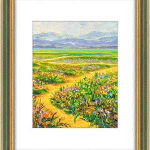 Green Gold Ornate Picture Frame for 11x14 Prints with Mat