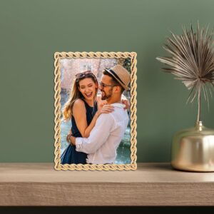 Alternative view of Golden Rope Design 4x6 Inch Picture Frame