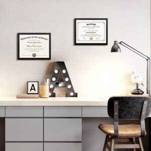 Alternative view of Black 8.5 by 11 Inch Document Frames for Wall and Tabletop, Set of 5