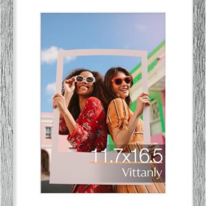 Vittanly 11x14 Picture Frame, Display Pictures 8x10 with Mat or 11x14 without Mat, Photo Frame for Wall Mounting, Black, 1 Pack - Image 10