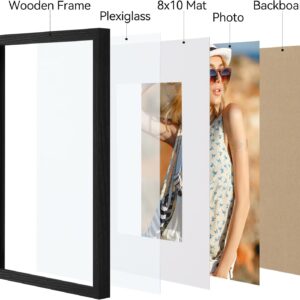 Vittanly 11x14 Picture Frame, Display Pictures 8x10 with Mat or 11x14 without Mat, Photo Frame for Wall Mounting, Black, 1 Pack - Image 5