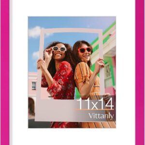 Vittanly 11x14 Picture Frame, Display Pictures 8x10 with Mat or 11x14 without Mat, Photo Frame for Wall Mounting, Black, 1 Pack - Image 90